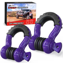 Nilight 2 Pack 3/4"""" D-Ring Shackle with 7/8"""" Screw Pin 41 887lbs Break Strength Heavy Duty Off Road Recovery Shackle with Isolators Washers fo