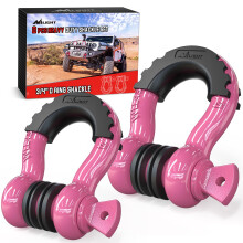 Nilight 2 Pack 3/4"""" D-Ring Shackle with 7/8"""" Screw Pin 41 887lbs Break Strength Heavy Duty Off Road Recovery Shackle with Isolators Washers fo