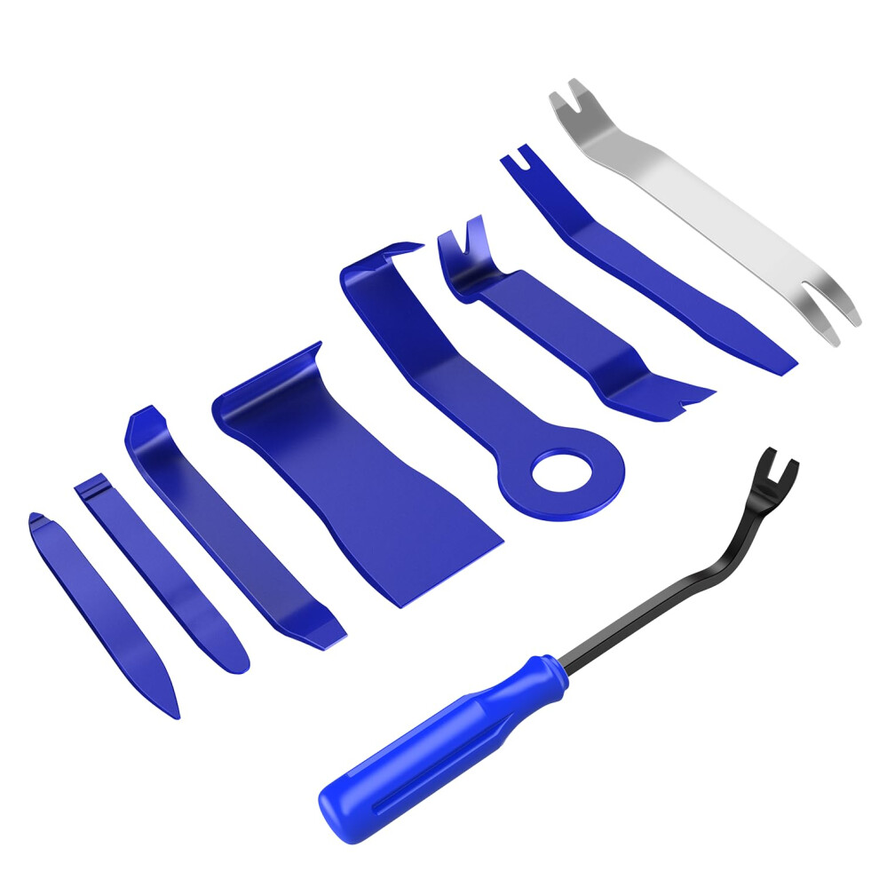 Gooacc 9Pcs Auto Trim Removal Tool Kit No-Scratch Tool Kit For Car Audio Dash Window Molding Fastener Remover Tool Kit- Blue 840323913423
