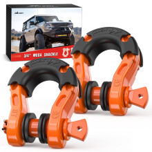 Nilight Confezione da 2 grilli Mega D-Ring da 3/4"" con perno a vite da 7/8"" 68.000 libbre Resistenza alla rottura Grillo per recupero fuoristrada