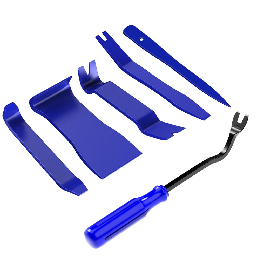 Gooacc 6Pcs Auto Trim Removal Tool Kit No-Scratch Tool Kit For Car Audio Dash Window Molding Fastener Remover Tool Kit- Blue 840323913409