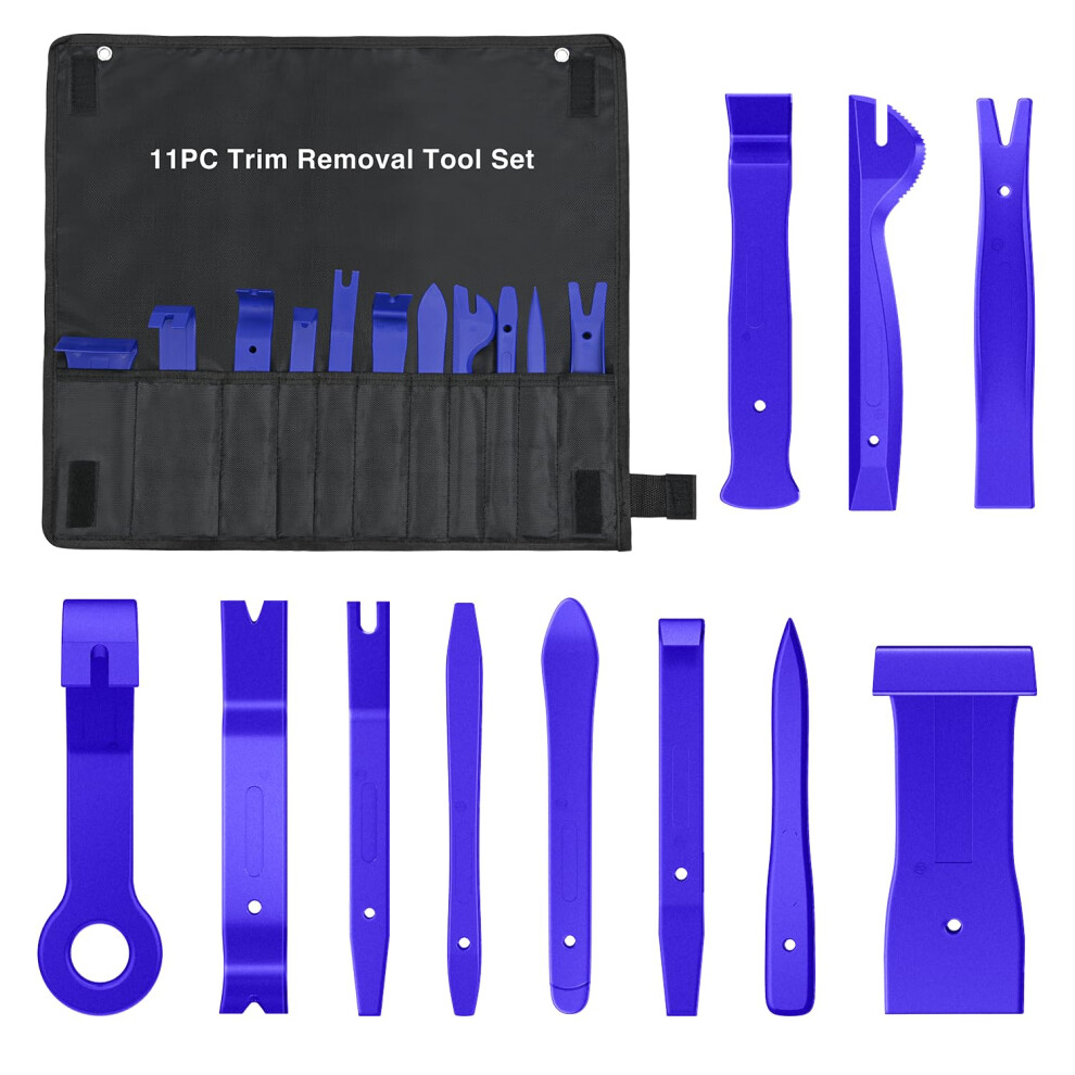 Gooacc 11Pcs Auto Trim Removal Tool Kit No-Scratch Tool Kit For Car Audio Dash Window Molding Fastener Remover Tool Kit- Blue 840323913447
