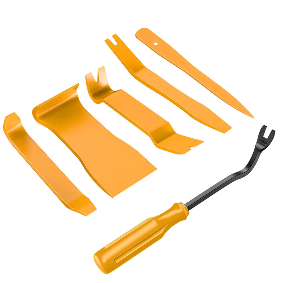 Gooacc 6Pcs Auto Trim Removal Tool Kit No-Scratch Tool Kit For Car Audio Dash Window Molding Fastener Remover Tool Kit- Yellow 840323915281
