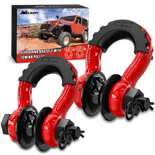 Nilight Grillo ad anello a D da 3/4"" con puleggia di traino, confezione da 2, 4,75 tonnellate (9500 libbre), perno da 7/8"", grillo per recupero f