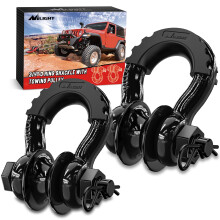 Nilight Grillo ad anello a D da 3/4"" con puleggia di traino, confezione da 2, 4,75 tonnellate (9500 libbre), perno da 7/8"", grillo per recupero f