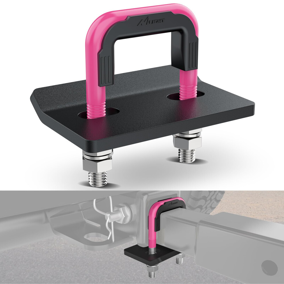 Nilight Trailer Hitch Tightener For 2 Inch Trailers Hitches Mount Anti Rattle Heavy Duty Steel With Rubber Cover Hot U Bolt Matte Plat Pink/Black 840323931694