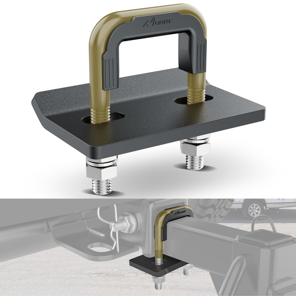 Nilight Trailer Hitch Tightener For 2 Inch Trailers Hitches Mount Anti Rattle Heavy Duty Steel With Rubber Cover U Bolt Matte Plate Bronze/Black 840323931687