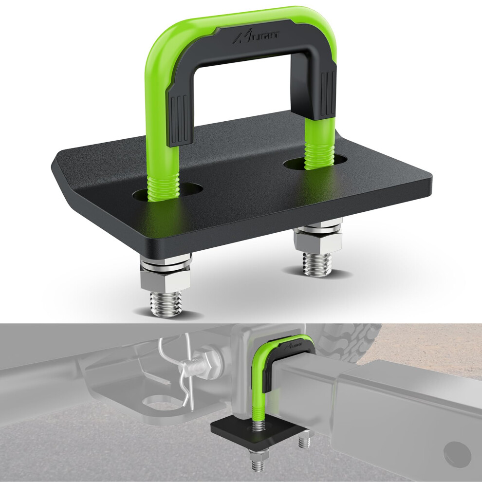 Nilight Trailer Hitch Tightener For 2 Inch Trailers Hitches Mount Anti Rattle Heavy Duty Steel With Rubber Cover U Bolt Matte Plate E Green/Black 840323931670