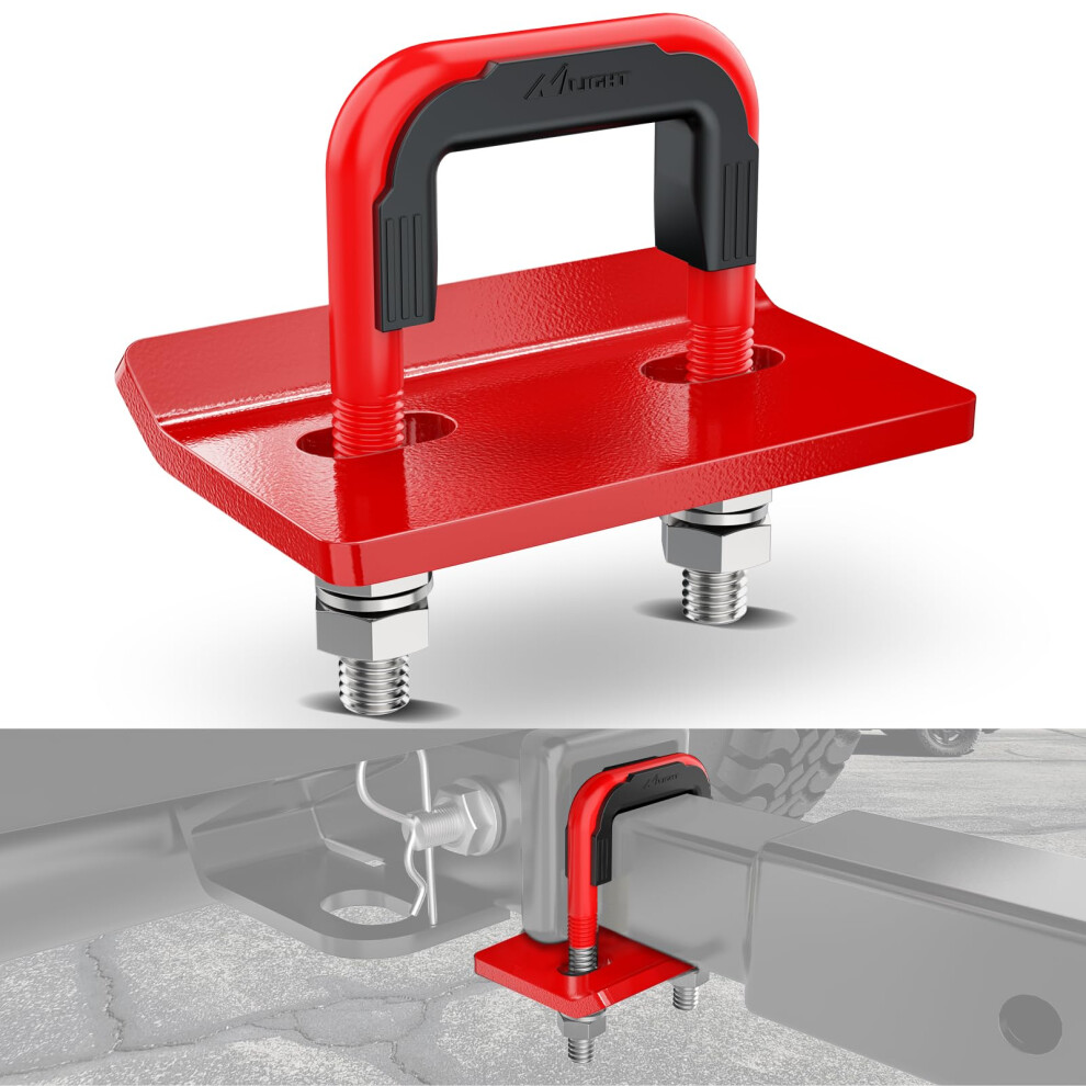 Nilight Trailer Hitch Tightener For 2 Inch Trailers Hitches Mount Anti Rattle Heavy Duty Steel With Rubber Cover U Bolt Glossy Coating Plate Red 840323931748