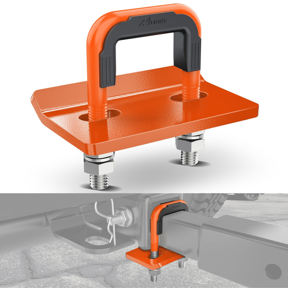 Nilight Trailer Hitch Tightener For 2 Inch Trailers Hitches Mount Anti Rattle Heavy Duty Steel With Rubber Cover U Bolt Glossy Coating Pla Orange 840323931762