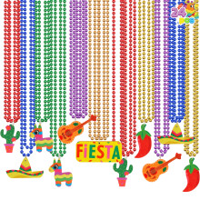 JOYIN 24 PCS Cinco de Mayo -kaulakorut Helmi Fiesta -helmikaulakoru meksikolaisiin teemapolttijoiden juhliin suosii taco-tiistaita Dia De Muertos -fe