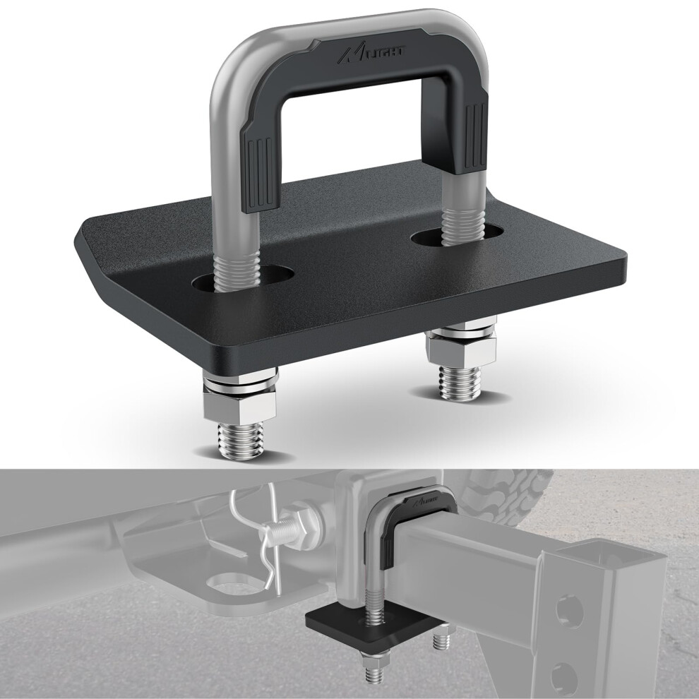 Nilight Trailer Hitch Tightener For 2 Inch Trailers Hitches Mount Anti Rattle Heavy Duty Steel With Rubber Cover U Bolt Matte Plate El Gray/Black 840323931731