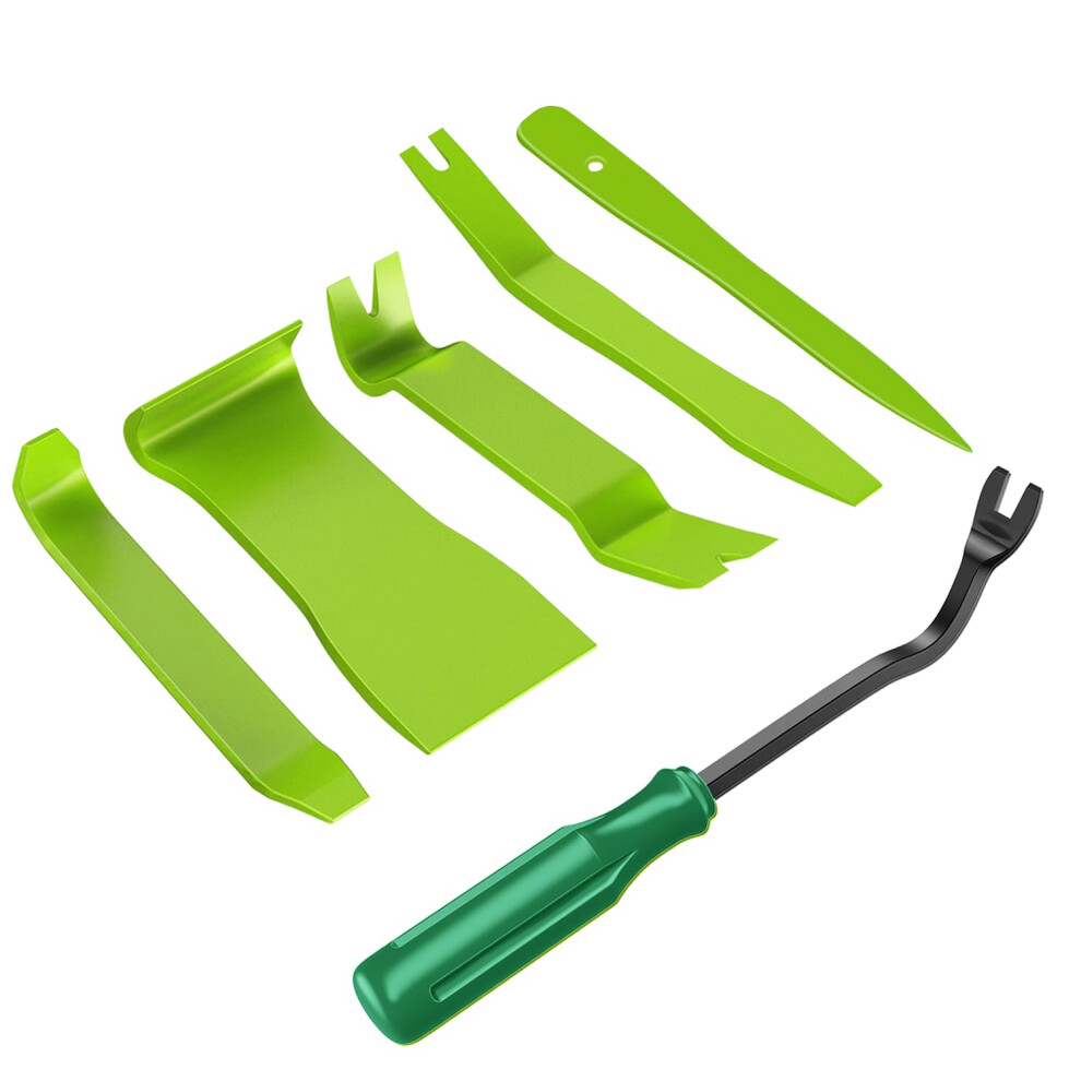 Gooacc 6Pcs Auto Trim Removal Tool Kit No-Scratch Tool Kit For Car Audio Dash Window Molding Fastener Remover Tool Kit- Green 840323915298