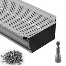 VEVOR Gutter Guard, 6 inch Width, Aluminum Leaf Filter DIY Gutter Cover, 52 PCS 208 ft Total Length, 0.157'' Hole Diameter & 0.02'' Thick Raptor Gutte