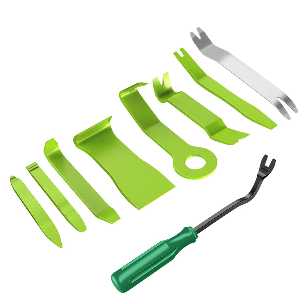 Gooacc 9Pcs Auto Trim Removal Tool Kit No-Scratch Tool Kit For Car Audio Dash Window Molding Fastener Remover Tool Kit- Green 840323915328