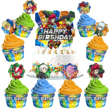 Treasures Gifted Oficilne licencovan sada BEYBLADE BURST dortu - (1) BEYBLADE Dort a (24) BEYBLADE Cupcake Topper & Wrappers - BEYBLADE Potreby pro