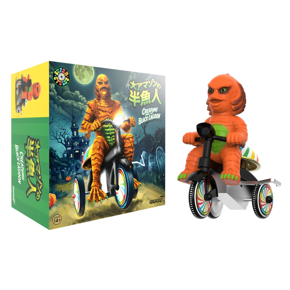 Photos - Action Figures / Transformers Super7 Super Cycles Universal Monsters Creature from The Black Lagoon Orange with Wind-Up Black Trike - 5"""" Action Figure