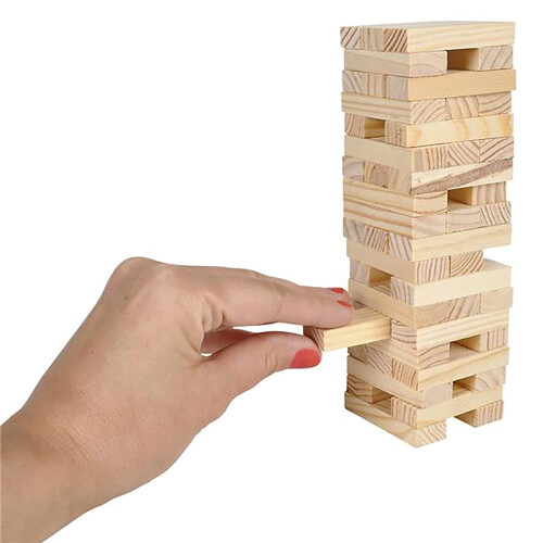 Wooden Blocks Stacking Tumbling Tower Game, Pull, and Tumble Blocks, Sensory Learning, Game Night, 6" Inches (2-Pack) 1