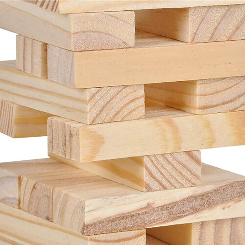 Wooden Blocks Stacking Tumbling Tower Game, Pull, and Tumble Blocks, Sensory Learning, Game Night, 6" Inches (2-Pack) 2
