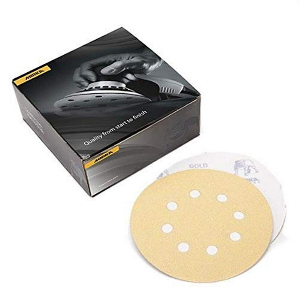 Mirka 23-320-220 Bulldog Gold 5-Hole 8-Hole Psa Vacuum Disc 220 Grit-image