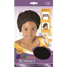 Qfitt Kid Satin Bonnet (musta)