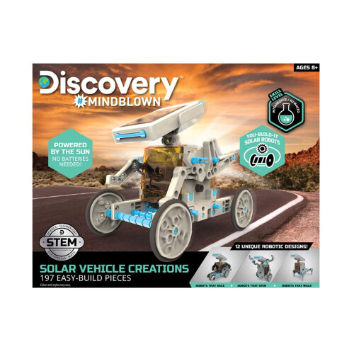 Discovery Kids Discovery #Mindblown STEM 12-in-1 Solar Robot Creation 197-Piece Kit with Working Solar Powered Motorized Engine and Gears  Construction Engineer 2