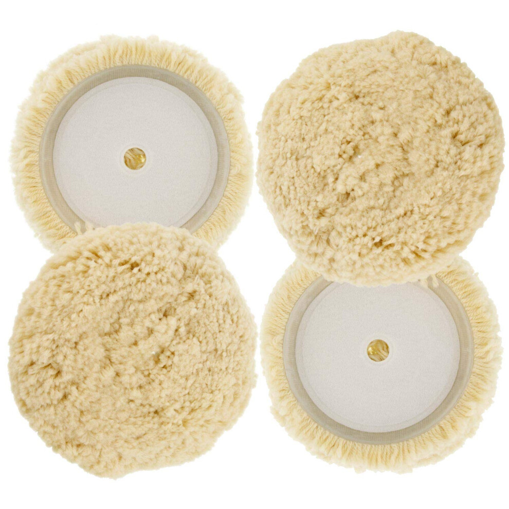 Tcp Global 6"""" 100% Wool Polishing & Buffing Pad (2 Pack) With Hook And Loop Backing - Wool Buffing Pad For Automotive Marine Truck Rv & Compo 848849016789