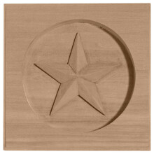 Ekena Millwork ROS06X06AUAL AUSTIN STAR ROSETTE 6 """" W X 6 """" H X 1 """" P Alder