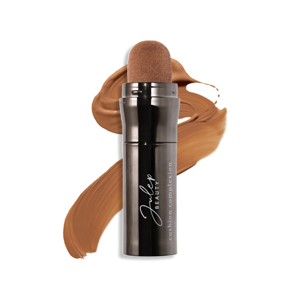 Julep Cushion Complexion Medium Coverage Foundation - Cocoa| Covers Brightens & Evens Skin Tone | On-The-Go Cushion Applicator | Hyaluronic Acid