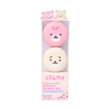 The Crme Shop Boba Bears Moisturizing Macaron Lip Balm Duo | Koreanischer Lippenbalsam mit Hyaluronsure und Murumuru-Butter | Strumpffller (2er-Pac