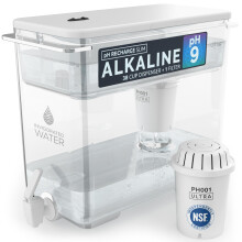 Verkwikkend water Compacte waterfilterkan - Capaciteit 38 kopjes NSF-gecertificeerd alkalisch filter BPA-vrije waterfilterdispenser voor koelkast