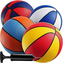 Basketball Bedwina Mini con pacchetto da 7 pollici da 7 pollici di 4 - set da basket da basket da basket da pallacanestro da basket esterno per palla