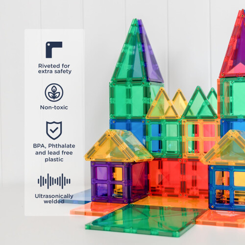 CONNETIX Magnetic Tiles Rainbow Creative Pack 102 Pieces 2