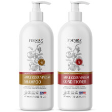 Edenika Botanicals Apple Cider Vinegar Shampoo & Conditioner  Daily Clarifying  Scalp Itch Relief  Revitalizing  pH Balance  Dandruff & Buildup R