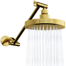SparkPod Round Rain Shower Head with Extension Arm - Height Adjustable Shower Head with High Pressure Performance - Easy 1-Minute Installation (1