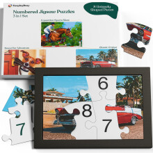 Keeping Busy groe Puzzleteile fr Senioren | 3-in-1-Set | Nummerierte 8-teilige Puzzles fr Demenzpatienten, Demenzaktivitten fr Senioren, Alzheim