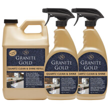 Granite Gold Quartz Clean & Shine Streak-Free Cleaner Deeps Cleans and Polishes All Quartz Surfaces Including Silestone LG and More 64 Fluid O