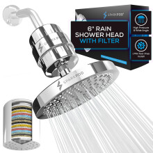 ad Set 23 tape Filtre de douche - rduit le chlore et les mtaux lourds - Filtre de pomme de douche haute pression (chrome de luxe rond 6 ""rond)