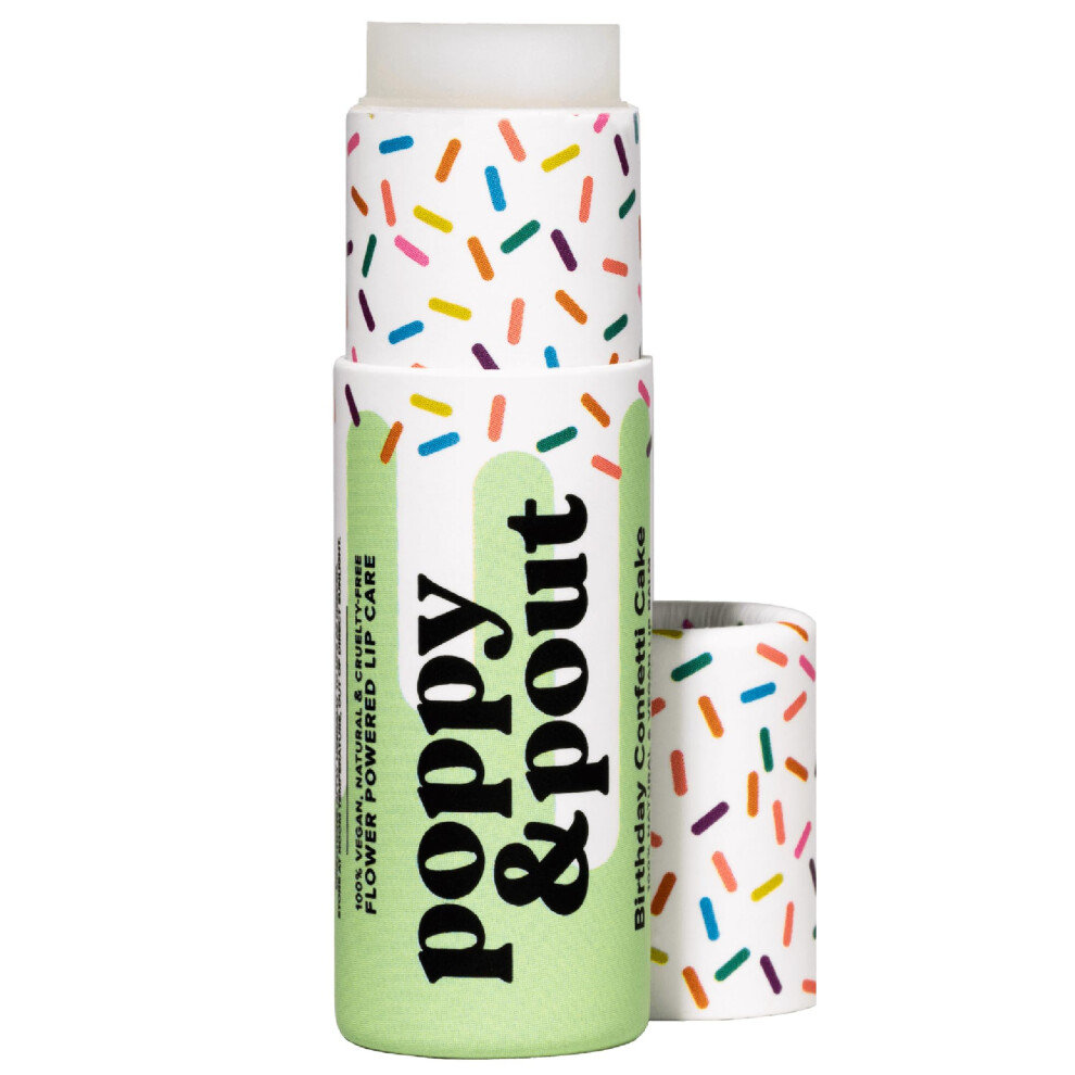 Poppy & Pout Birthday Cake Jumbo Lip Balm | All Natural Lip Balms & Moisturizers | Hydrates with Beeswax  Vitamin E  Organic Coconut Oil | Cruelt-image-OPC-PHRG2Q9-NEW