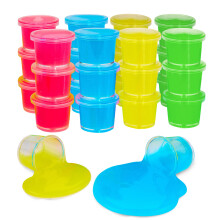 Mini Glow in The Dark Slime - 24 Pack - Neon Färger för Barn - Slime Kit