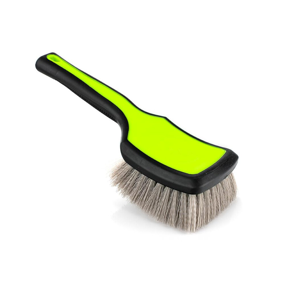 Detail Factory - Progrip Xl Tire Brush - Ergonomic Progrip Handle - Stiff Synthetic Bristles To Cut Through Grime - Octane Ectoplasm 850061849076
