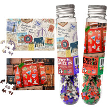 MicroPuzzles Mini Puzzle 2-Pack World Travel Stamps - 150-dln 4 6 v kapesnm puzzle ideln pro lety a vlety | Vyrobeno v USA | Small Business