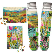 Mini puzzle MicroPuzzles Fields & Flowers 2-balen - 150-dln kvetinov kapsa 4 6 v puzzle drek | Vyrobeno v USA | Small Business