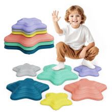 Kinderific Stepping Stones Stars Form 6-stycken Set för barn och småbarn i åldrarna 3 och uppåt främjar sensorisk balans och samordningskompetens