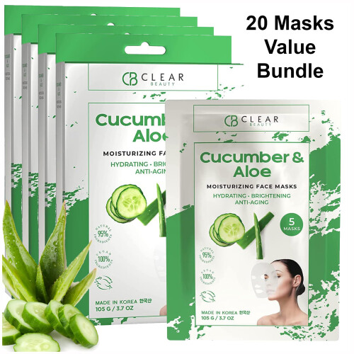 Cucumber e aloe di bellezza e aloe - maschere per pacchetto da 4 pacchetti 1
