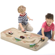 Simplay3 Draagbare Carry and Go Kids Racebaan Speelgoedauto Treintafel 2-zijdig Geen montage voor kinderen 3 4 5 6 7 jaar oude jongens Meisjes Made i