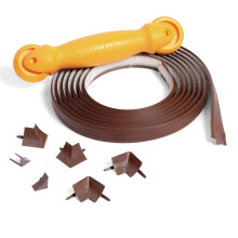 Instatrim Flexibel självhäftande trimbunt med applikator - Caulking Kit med 10ft mörkbrun 3/4 """" Bred Caulk Strip 6 Corner Pieces & Applicator To