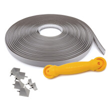 Instatrim Flexibel självhäftande trimbunt med applikator - Caulking Kit med 50ft grå 3/4 """" Bred Caulk Strip 6 Corner Pieces & Applicator Tool -