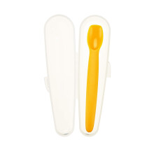 Innobaby siliconen babylepel met draagtasje Gum Friendly Mango