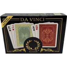 DA VINCI Persiano Italian 100% Plastic Playing Cards 2 Deck Set Poker Size Regular Index with Hard Shell Case & 2 Cut Cards